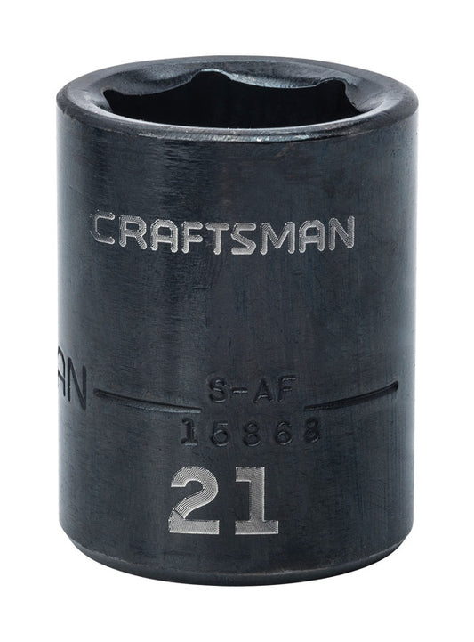 Craftsman 21 mm X 1/2 in. drive Metric 6 Point Shallow Impact Socket 1 pc