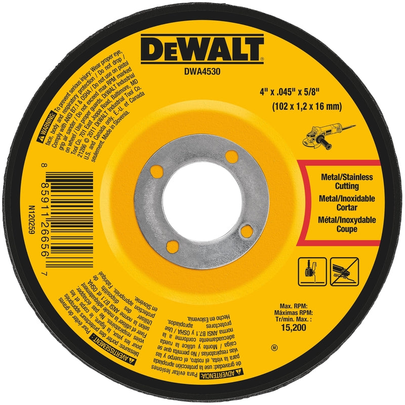 DeWalt High Performance 4 in. D X 5/8 in. Aluminum Oxide Cut-Off Wheel 1 pc