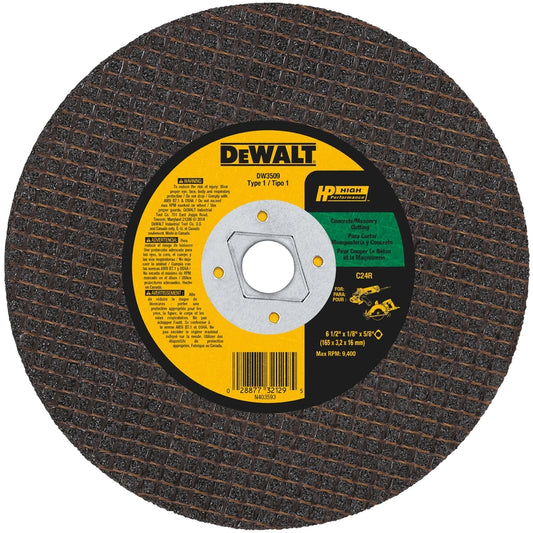 DeWalt High Performance 6-1/2 in. D X 5/8 in. Silicon Carbide Masonry Cutting Saw Blade 1 pc