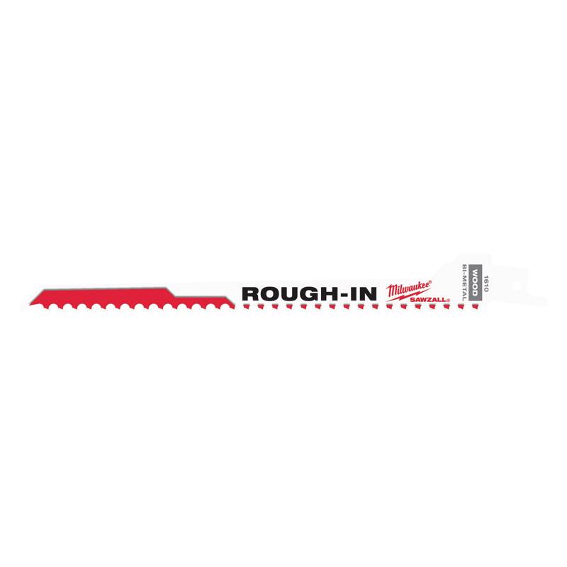 Milwaukee Rough-In 7-3/8 in. Bi-Metal Through-hole Cutter Reciprocating Saw Blade 5 TPI 5 pk