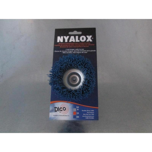 Dico Nyalox 2.5 in. D X 1/4 in. X 1/4 in. D Crimped Nylon Mandrel Mounted Cup Brush 4500 rpm 1 pc