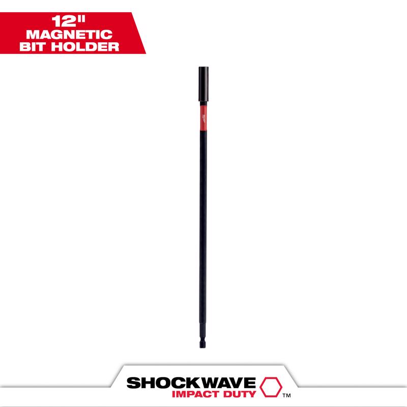 Milwaukee Shockwave Hex 1/4 in. X 12 in. L Screwdriver Bit Holder Steel 1 pc