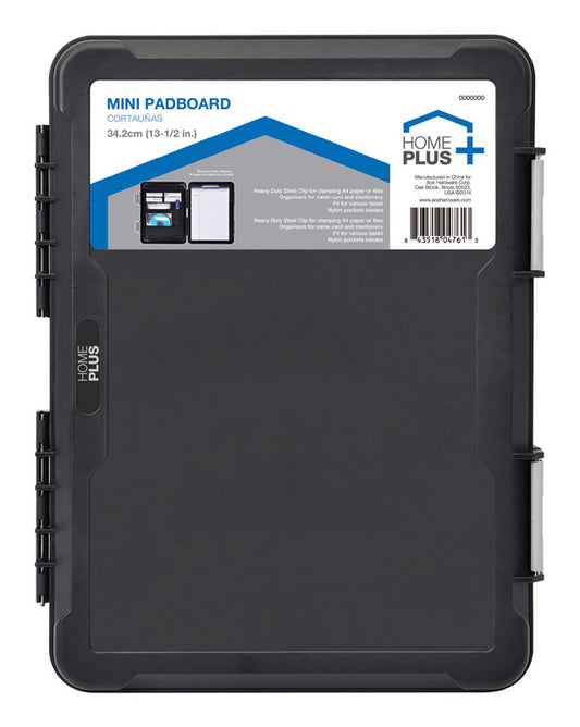 Home Plus Letter Size Plastic Side Opening Storage Clipboard