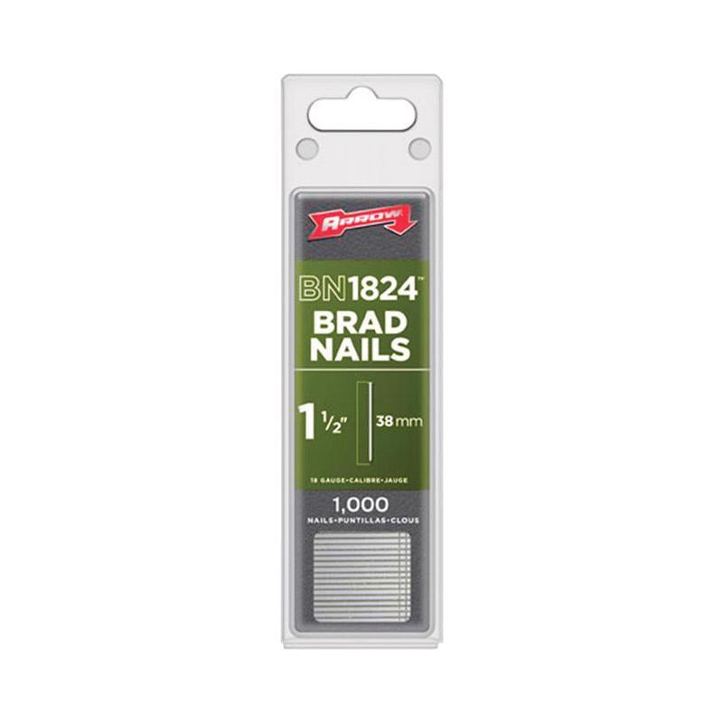 Arrow 1-1/2 in. L X 18 Ga. Straight Strip Galvanized Brad Nails 1,000 pk