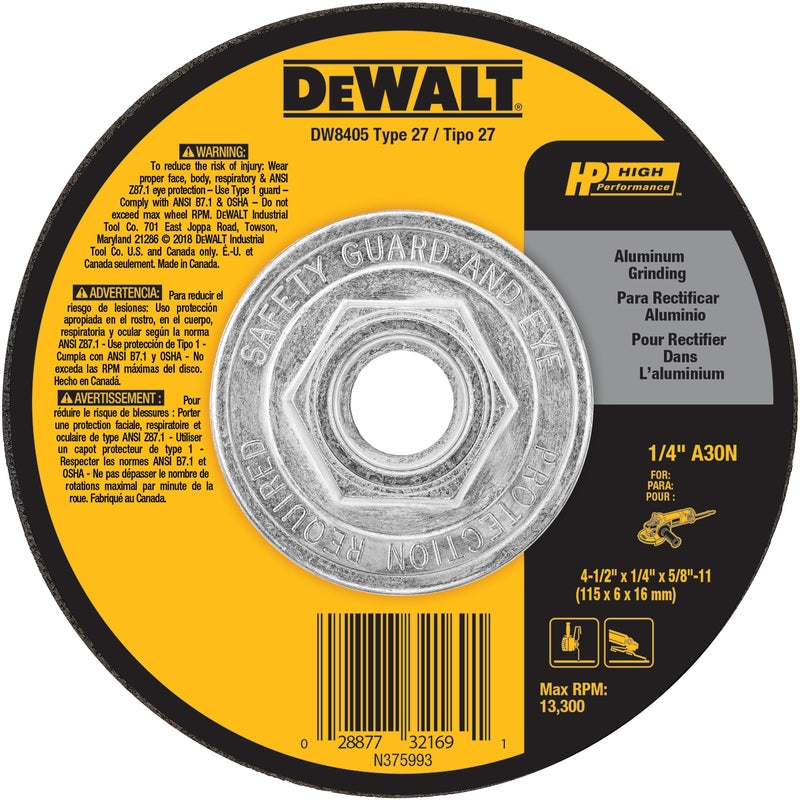 DeWalt High Performance 4-1/2 in. D X 5/8 in. Grinding Wheel
