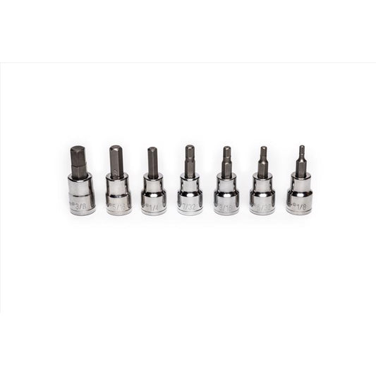 Crescent 3/8 in. X 3/8 in. drive SAE 6 Point Hex Bit Socket Set 7 pc