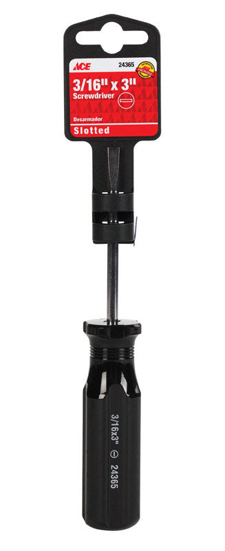 Ace 3/16 in. X 3 in. L Slotted Screwdriver 1 pc