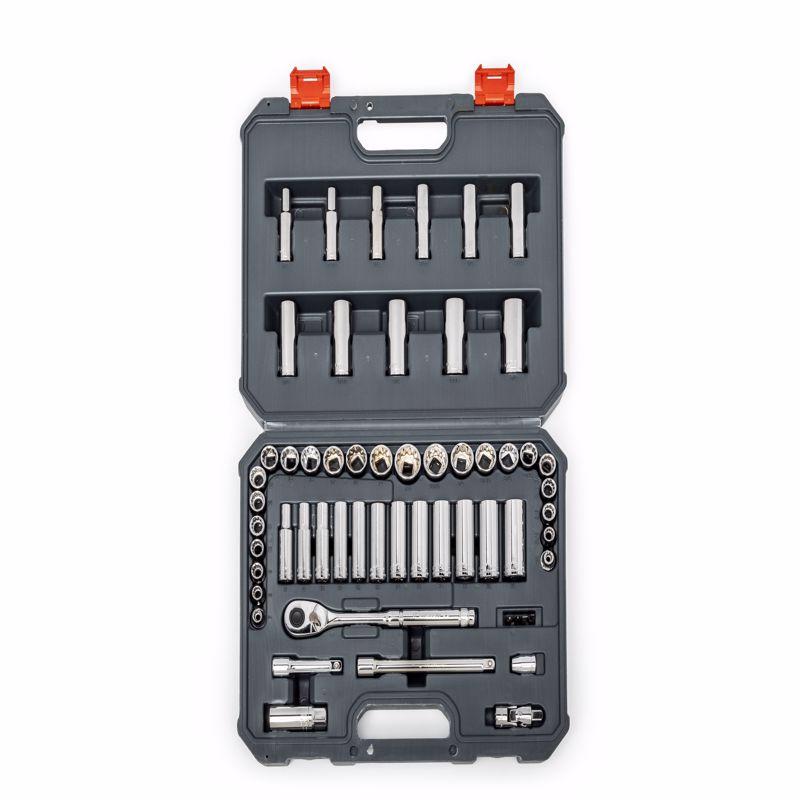 Crescent 3/8 in. X 3/8 in. drive Metric/SAE 6 and 12 Point Mechanic's Tool Set 57 pc