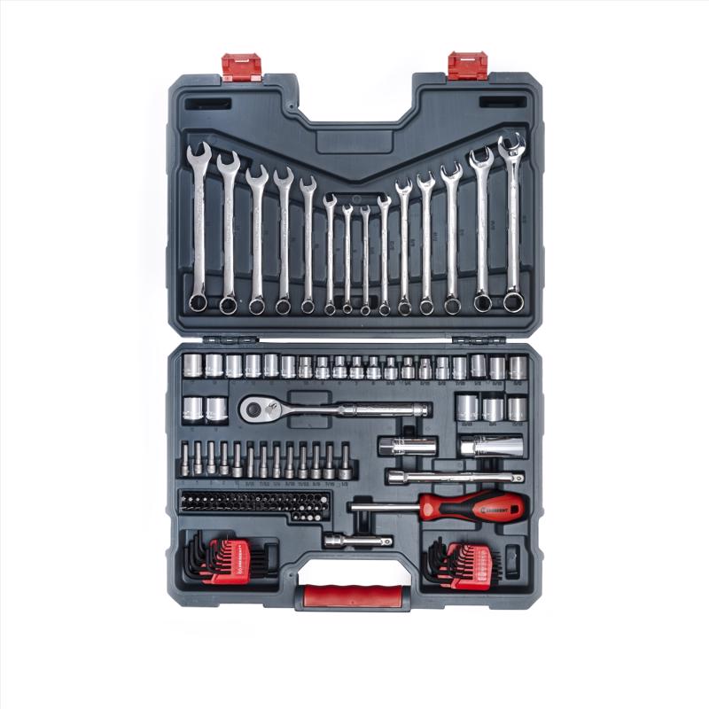 Crescent 3/8 in. drive Metric/SAE 6 and 12 Point Mechanic's Tool Set 128 pc