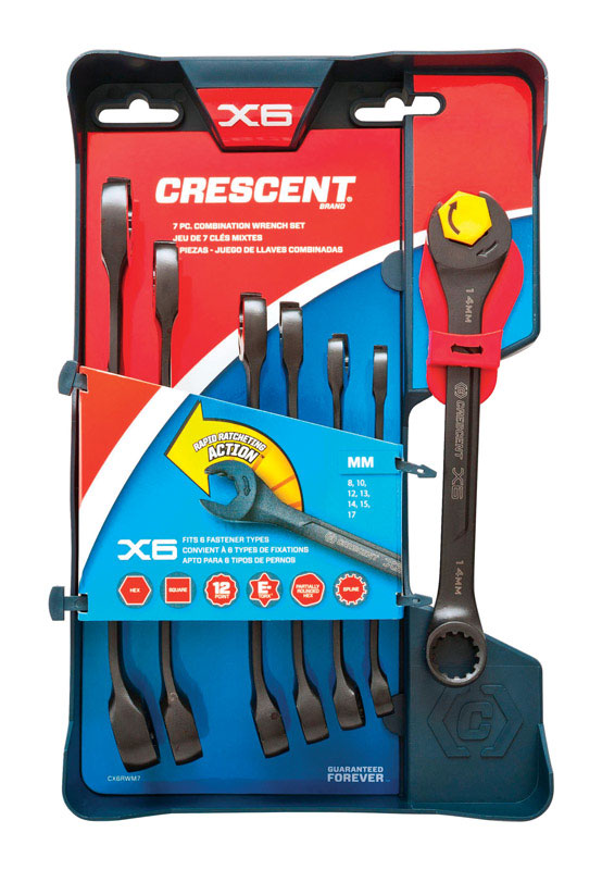 Crescent X6 12 Point Metric Wrench Set 11 in. L 7 pk