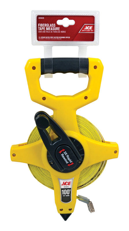 Ace 100 ft. L X 0.5 in. W Fiberglass Long Tape Measure 1 pk