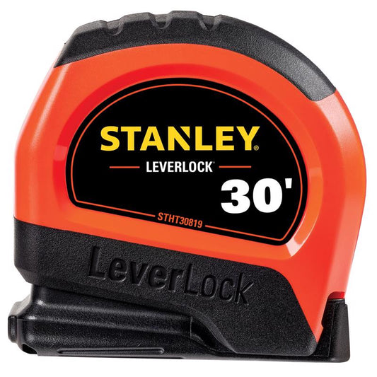 Stanley LeverLock 30 ft. L X 1 in. W Compact Tape Measure 1 pk