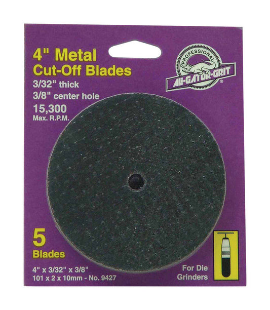 Gator 4 in. D X 3/8 in. Aluminum Oxide Metal Cut-Off Blade 5 pc