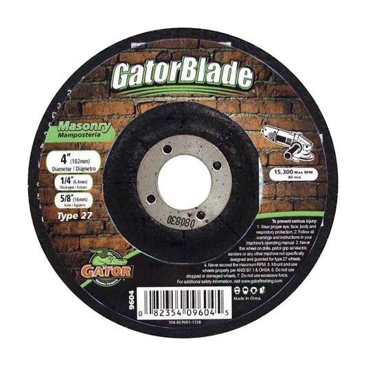 Gator 4 in. D X 5/8 in. Masonry Grinding Wheel