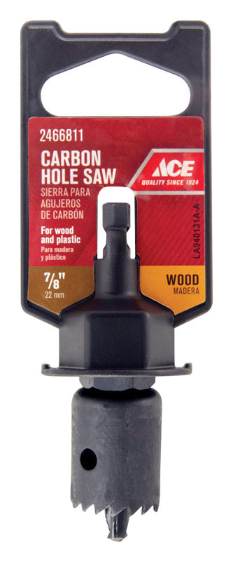 Ace 7/8 in. Carbon Steel 3/4 in. L X 1/4 in. D Hole Saw