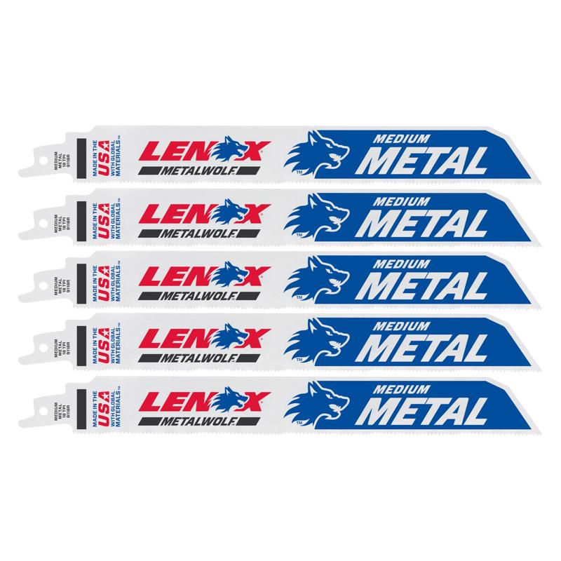 Lenox METALWOLF 9 in. Bi-Metal WAVE EDGE Reciprocating Saw Blade 18 TPI 5 pk