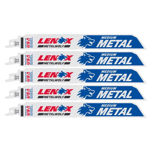 Lenox METALWOLF 9 in. Bi-Metal WAVE EDGE Reciprocating Saw Blade 18 TPI 5 pk