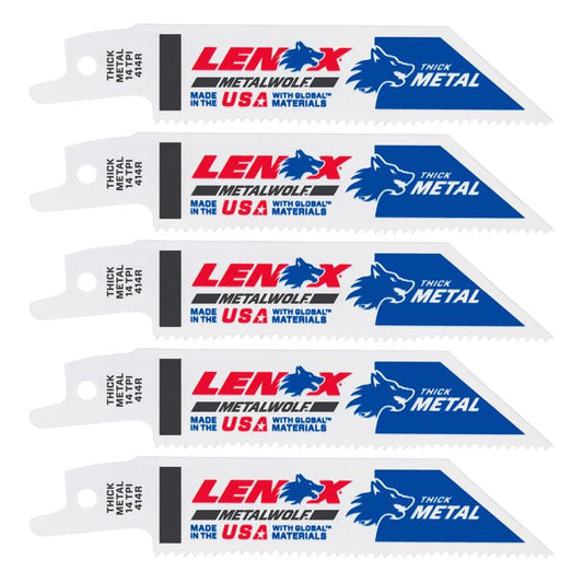 Lenox METALWOLF 4 in. Bi-Metal WAVE EDGE Reciprocating Saw Blade 14 TPI 5 pk