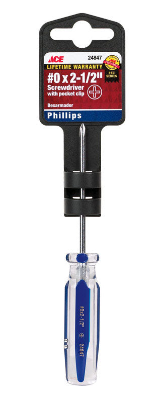 Ace No. 0 X 2-1/2 in. L Phillips Screwdriver