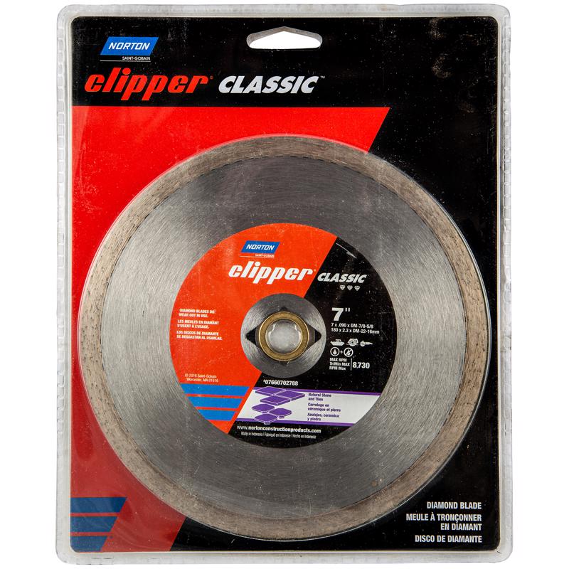 Norton Clipper 7 in. D X 5/8 and 7/8 in. Diamond Continuous Rim Diamond Saw Blade 1 pk