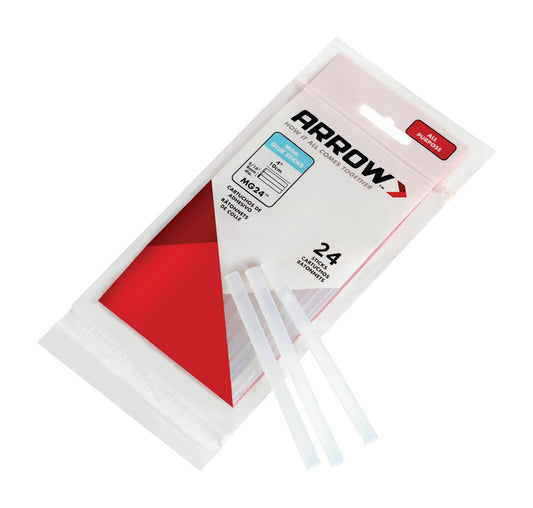 Arrow 0.4 in. D X 4 in. L Mini Glue Sticks Clear 24 pk