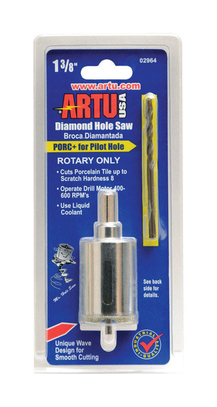 ARTU 1-3/8 in. Carbide Grit 1.3 in. L Hole Saw