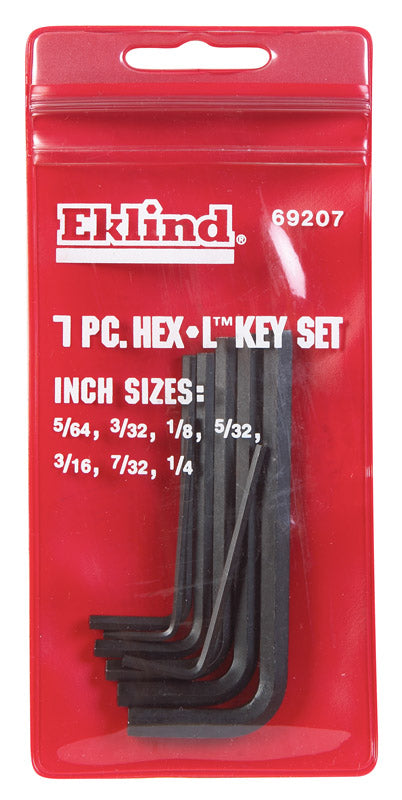 Eklind Hex-L 5/64 to 1/4 in. SAE Short Arm Hex L-Key Set 7 pc