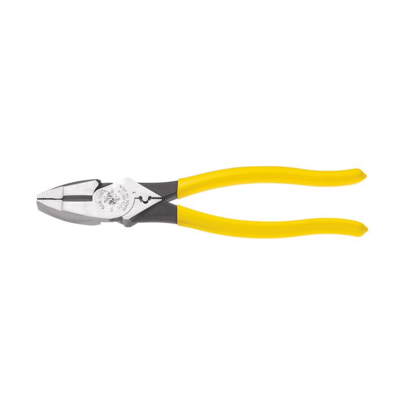 Klein Tools 9.33 in. Induction Hardened Steel High Leverage Side Cutting/Connector Crimping Pliers