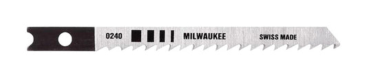 Milwaukee 3-1/8 in. High Carbon Steel U-Shank Wood cutting Jig Saw Blade 8 TPI 5 pk
