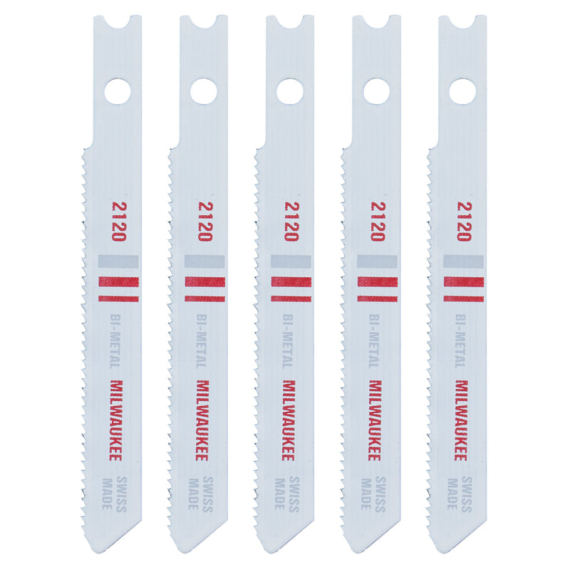 Milwaukee 2-3/4 in. Bi-Metal U-Shank Metal cutting Jig Saw Blade 18 TPI 5 pk