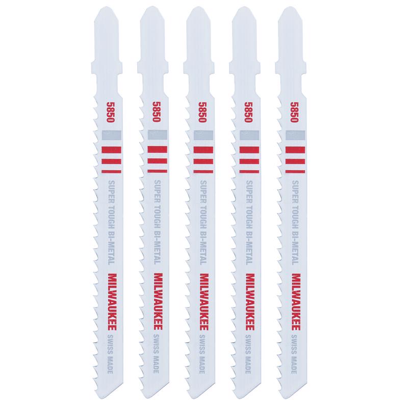 Milwaukee 4 in. Bi-Metal T-Shank Non-ferrous metal cutting Jig Saw Blade 8 TPI 5 pk