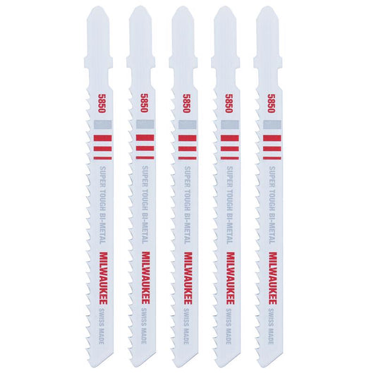 Milwaukee 4 in. Bi-Metal T-Shank Non-ferrous metal cutting Jig Saw Blade 8 TPI 5 pk