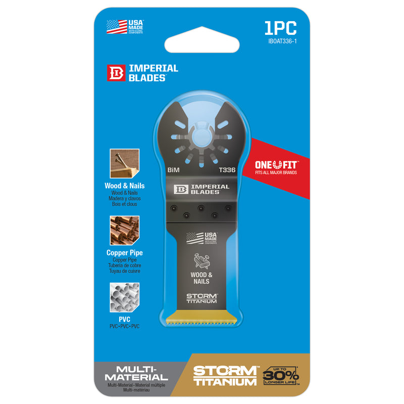 Imperial Blades One Fit 1-1/4 in. L Titanium-Coated Bi-Metal Storm Oscillating Saw Blade 1 pk