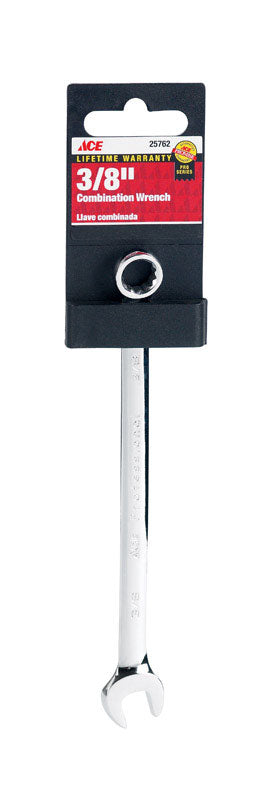 Ace Pro Series 3/8 in. X 3/8 in. SAE Combination Wrench 6.2 in. L 1 pc