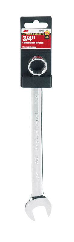 Ace 3/4 in. X 3/4 in. SAE Combination Wrench 9.7 in. L 1 pc