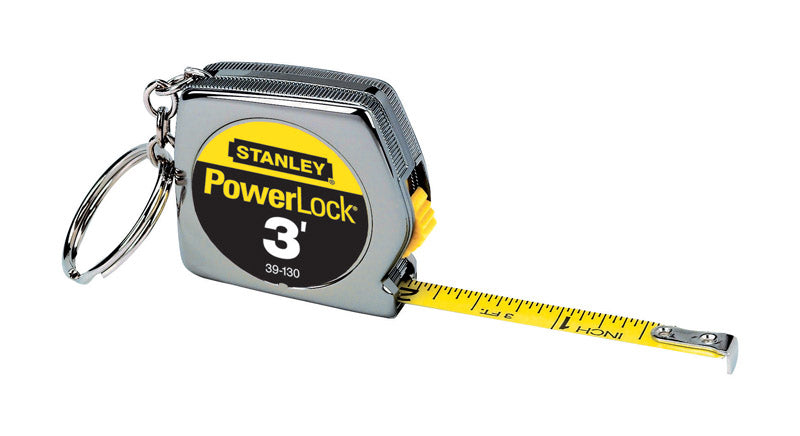 Stanley PowerLock 3 ft. L X 0.25 in. W Compact Keychain Tape Measure 1 pk