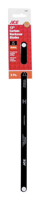 Ace 12 in. Carbon Steel Hacksaw Blade 24 TPI 2 pk