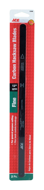 Ace 12 in. Carbon Steel Hacksaw Blade 32 TPI 2 pk