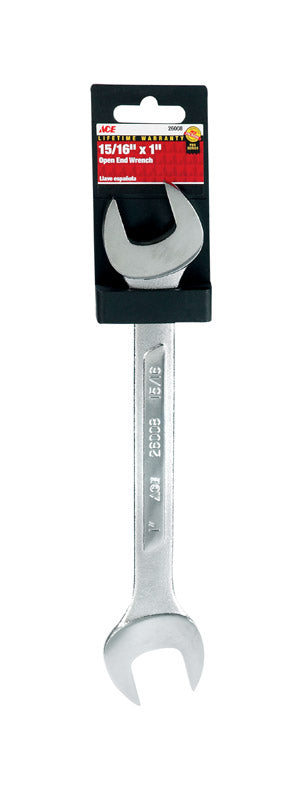 Ace Pro Series 15/16 in. X 1 in. SAE Open End Wrench 11 in. L 1 pc
