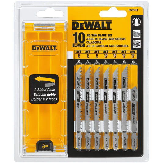 DeWalt 4 in. High Carbon Steel T-Shank Jig Saw Blade Set Assorted TPI 10 pk