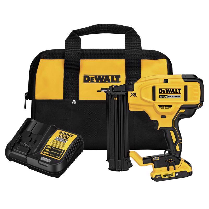 DeWalt 20V MAX XR 18 Ga. Cordless Brad Nailer Kit (Battery & Charger) 20 V