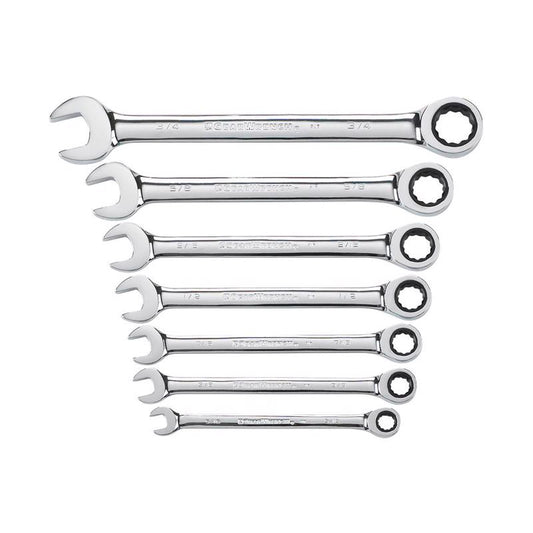 GEARWRENCH 12 Point SAE Ratcheting Combination Wrench Set 7 pc
