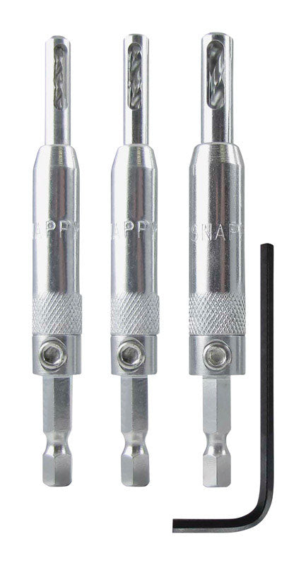 Make it Snappy 9/64 in. Steel Self-Centering Hinge Bit Set 3 pc