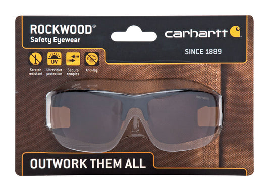 Carhartt Rockwood Anti-Fog Safety Glasses Sandstone Bronze Lens Black Frame 1 pc