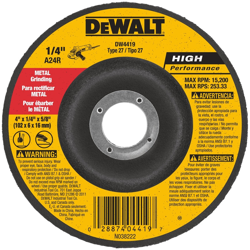 DeWalt 4 in. D X 5/8 in. Grinding Wheel