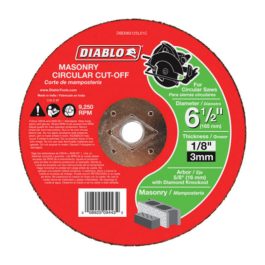 Diablo 6-1/2 in. D X 5/8 in. Silicon Carbide Masonry Circular Cut-Off Disc 1 pk
