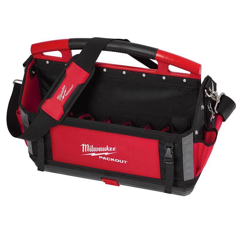 Milwaukee PACKOUT Ballistic Polyester 20" Tool Tote 32 pocket Black/Red 1 pc