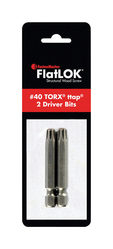 FastenMaster FlatLOK Torx Ttap No. 40 X 2 in. L Driver Bit Steel 2 pc