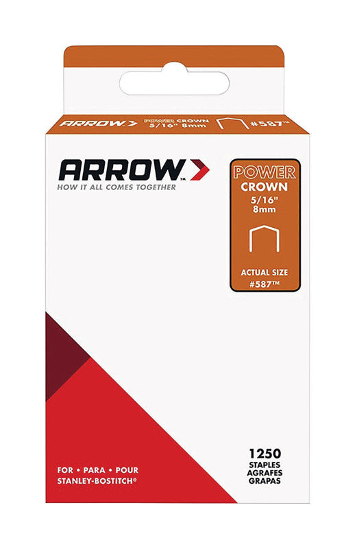 Arrow #585 3/8 in. W X 5/16 in. L 18 Ga. Power Crown Standard Staples 1250 pk