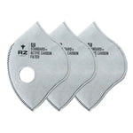 RZ Mask Multi-Purpose Replacement Active Carbon Filter F1 Gray XL 3 pc